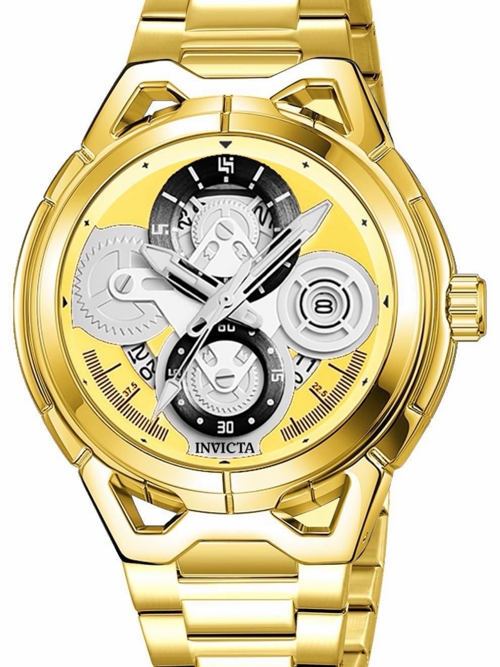 Invicta “S1 RALLY” 44mm Men’s Gold Watch With Black+Gold Dial Ax32 Quartz 79012